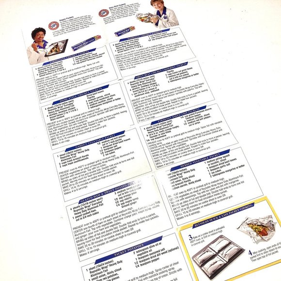 3 Vintage Reynolds Wrap promo Recipe Packets - Picture 13 of 14